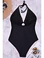 cheap One-Pieces-Women&#039;s Swimwear One Piece Monokini Normal Swimsuit Solid Color Hollow Out Tummy Control Black Strap Bathing Suits Party Elegant New / Sexy / Padded Bras