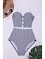 cheap One-Pieces-Women&#039;s One Piece Monokini Swimsuit Tummy Control Slim Print Color Block Stripe White Swimwear Strap Bathing Suits New Party Elegant / Vacation / Padded Bras