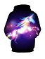 billige Hættetrøjer og sweatshirts til piger-Børn Pige Hættetrøje og sweatshirt Langærmet Hest 3D-udskrivning Grafisk Stjernefyldt Himmel Dyr Trykt mønster Regnbue Børn Toppe Aktiv Fantasi Skole 3-12 år