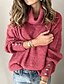 abordables Pulls-Femme Pullover Couleur unie Elégant Manches Longues Ample Pull Cardigans Automne Printemps Col Roulé Gris rouge Bleu Violet
