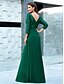cheap Prom Dresses-Women&#039;s Maxi long Dress Chiffon Dress Emerald Green Dress Green White Wine Navy Blue 3/4 Length Sleeve Sequins Pure Color Fall Spring Party Elegant Formal 2022 Loose S M L XL XXL 3XL 4XL 5XL 6XL 7XL