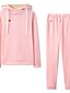 preiswerte Two Piece Sets-Damen Kordelzug Lockere Passform Erwachsene Casual Athlässigkeit Trainingsanzüge Tracksuit Trainingsanzug Jogginganzug 2 Stück / Packung Sportkleidung Langarm Herbst Mittlere Taillenlinie Weich