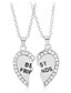 abordables Colliers Tendance-meilleur ami collier pour 2 bff collier coeur brisé strass bestfriends lettres gravées pendentif (or)