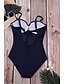 cheap One-Pieces-Women&#039;s One Piece Monokini Swimsuit Hollow Out Tummy Control Open Back Solid Color Blue Swimwear Strap Bathing Suits New Party Elegant / Sexy / Cross / Padded Bras
