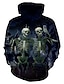 billige Hættetrøjer og sweatshirts til drenge-Børn Drenge Hættetrøje og sweatshirt Langærmet Blå Halloween Geometrisk Trykt mønster Børn Halloween Toppe Basale Dusty Blue