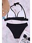 cheap Tankini-Women&#039;s Swimwear Bikini Tankini Normal Swimsuit Solid Color Letter Tie Knot Bow Print Black Plunge Halter Padded Blouse Bathing Suits Party Neutral New / Sexy / Padded Bras