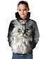 cheap Girls&#039; Hoodies &amp; Sweatshirts-Kids Girls&#039; 3D Cat Stripe Hoodie for Fall Winter