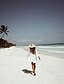 baratos Women&#039;s Swimsuits-Mulheres Branco Proteção UV Com Corte Buraco Côr Sólida Moda Sensual Tamanho Único