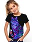 abordables T-shirts et chemisiers pour filles-Fille 3D Chat T-shirt Manche Courte 3D effet Eté Actif Mode Le style mignon Polyester Enfants 3-13 ans Extérieur du quotidien
