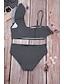 cheap Tankinis-Women&#039;s Swimwear Bikini Tankini Normal Swimsuit Striped Color Block Ruffle Open Back Print Black Strap Halter Blouse Bathing Suits Party Fashion New / Sexy / Dot / Padded Bras