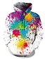 billige Hettegensere og gensere til jenter-Jente 3D Geometrisk Regnbue Trykt mønster Hettegenser og sweatshirt Langermet 3D-utskrift Aktiv Grunnleggende Polyester Spandex Barn Baby
