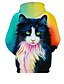 billige T-skjorter og skjorter til gutter-Barn Gutt Hettegenser og sweatshirt Langermet Regnbue Katt Trykt mønster Katt Grafisk 3D Dyr Aktiv