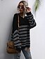 economico Tops &amp; Blouses-litb basic maglione a righe da donna a maniche lunghe top spalla scesa in maglia a contrasto di colore
