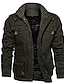 preiswerte Sale-Herren Jacke Mantel Normale Passform Jacken Solide Armeegrün Kaki Schwarz