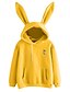 cheap Hoodies &amp; Sweatshirts-Solid Color Rabbit Hoodie for Women