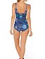 cheap One-Pieces-Women&#039;s Swimwear One Piece Monokini Normal Swimsuit Floral Animal Tummy Control Open Back Slim Print Blue Strap Bodysuit Bathing Suits Party Colorful New / Lady / Padless