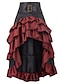 preiswerte Bottoms-Damen Grundlegend Röcke Einfarbig Mehrlagig Gefaltet Patchwork Schwarz Rote Braun