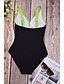 cheap One-Pieces-Women&#039;s Swimwear One Piece Monokini Swimsuit Color Block Tummy Control Open Back Wrap Green Strap Bathing Suits Party Fashion New / Sexy / Padded Bras