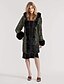 cheap Furs &amp; Leathers-Women&#039;s Faux Fur Fall Winter Spring Causal Daily Outdoor clothing Long Coat Regular Fit Chic &amp; Modern Casual Jacket Long Sleeve Fur Trim Pocket Camouflage Green yellow collar Green black fur collar
