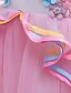 cheap Girls&#039; Dresses-Kids Little Dress Girls&#039; Rainbow Color Block Party Tulle Dress Patchwork Blue Purple Pink Maxi Tulle Sleeveless Princess Sweet Dresses Summer Regular Fit 4-13 Years