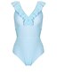 cheap One-Pieces-Women&#039;s Swimwear Bikini Tankini Swimsuit Lace up Ruffle Flounced Light Blue Swimwear Bandeau Bathing Suits Vintage / Print / Padded Bras / Print