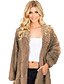 cheap Coats &amp; Trench Coats-Women&#039;s Teddy Coat Fall Winter Spring Daily Valentine&#039;s Day Going out Long Coat Regular Fit Elegant &amp; Luxurious Jacket Long Sleeve Classic Style Solid Colored Army Green Black Khaki / Faux Fur