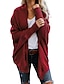 cheap Women&#039;s Clothing-Women&#039;s Cardigan Oversized Classic Simple Shirt Collar Spring &amp;  Fall Regular Dark Red Pink Black Dark Green Light Grey