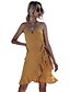 cheap Casual Dresses-Women&#039;s Short Mini Dress Sundress Wine Yellow Half Sleeve Print Floral Print V Neck Summer Casual Mumu 2022 S M L XL