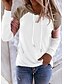 billige Hættetrøjer &amp; Sweatshirts-Dame Pullover-hættetrøje bluse Sød Stil Afslappet Grøn Hvid Sort Farveblok Daglig Langærmet Hætte S M L XL XXL / Plusstørrelser