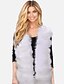 cheap Furs &amp; Leathers-Women&#039;s Vest Fall &amp; Winter Wedding Daily Regular Coat V Neck Warm Wearable Regular Fit Vests Jacket Sleeveless Pure Color Solid Colored Purple White Black