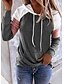 cheap Women&#039;s Hoodies &amp; Sweatshirts-Women&#039;s Plus Size Pullover Hoodie Sweatshirt Pullover Color Block Cute Casual Drawstring Black White Pink Daily Weekend Hooded Long Sleeve Fall &amp; Winter