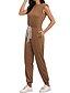 cheap Jumpsuits &amp; Rompers-Women&#039;s Active Streetwear Black Khaki Green Jumpsuit Solid Colored Drawstring