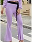 abordables Bottoms-Femme basique Classique Chino Toute la longueur Pantalon Micro-élastique Coton Couleur Pleine Taille médiale Confort Ample Violet S M L XL