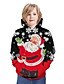 billige New Arrivals-Jul Hættetrøje og sweatshirt Far og mig Grafisk 3D Print Trykt mønster Rød Langærmet Aktiv Matchende tøj