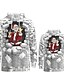 billige New Arrivals-Familie udseende Jul Hættetrøje og sweatshirt Grafisk 3D Print Trykt mønster Hvid Langærmet Aktiv Matchende tøj