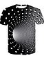 baratos Tank Tops-Homens Casual Impressão 3D Camiseta Camisa Social 3D Manga Curta Taxas Com Transparência Blusas Preto / Branco / Verão
