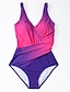 preiswerte Einteiler-Damen Übergröße Badeanzug Ein Stück Badeanzüge Bademode Rüschen Bauchkontrolle Farbverlauf Strandbekleidung Badeanzüge