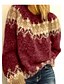 billige Sweaters-Dame Trøje Helfarve Akryl Fibre Langærmet Løstsiddende Sweater Cardigans Efterår Vinter Rund hals Grå Sort Rød