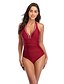 cheap One-Pieces-Women&#039;s One Piece Bikini Swimsuit Racerback Open Back Print Solid Color Yellow Blushing Pink Wine Black Red Swimwear Padded Strap Bathing Suits New Classic Sweet / Romper / Tattoo / Padded Bras