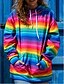 cheap Hoodies &amp; Sweatshirts-Women&#039;s Blouse Shirt Rainbow Long Sleeve Halter Neck Tops Red