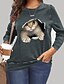cheap Plus Size Tops-Women&#039;s Plus Size Tops Graphic Cat Pullover Sweatshirt Hoodie Sweatshirt Long Sleeve Print Hoodie Preppy Crew Neck Cotton Blend Daily Weekend Fall Winter