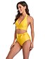 cheap Tankini-Women&#039;s Swimwear Bikini Tankini Normal Swimsuit Solid Color Graphic Prints Racerback Open Back Print Black Blue Yellow Red Strap Padded Bathing Suits Cute Sweet New / Tattoo / Padded Bras / Slim