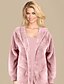cheap Coats &amp; Trench Coats-Women&#039;s Teddy Coat Fall Daily Regular Coat Loose Basic Jacket Long Sleeve Solid Colored Blue Blushing Pink Wine