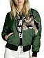 cheap Jackets-Women&#039;s Bomber Jacket Hoodied Jacket Casual Jacket Spring &amp;  Fall Daily Holiday Regular Coat Regular Fit Sporty Active Streetwear Jacket Long Sleeve Print Animal Patterned Color Block Green Blue Black