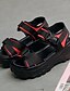 cheap Sandals-Women&#039;s Sandals Wedge Heel Open Toe Flat Sandals Daily Elastic Fabric Black Red