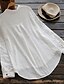 baratos Tops &amp; Blouses-Mulheres Tamanho Grande Blusa Camisa Social Tecido Cor Sólida Decote V Blusas Solto Azul Vermelho Branco
