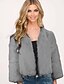 cheap Furs &amp; Leathers-Women&#039;s Faux Fur Coat Fall Winter Wedding Daily Regular Coat V Neck Warm Regular Fit Elegant &amp; Luxurious Jacket Long Sleeve Classic Solid Colored Blushing Pink Gray White