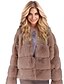 cheap Furs &amp; Leathers-Women&#039;s Faux Fur Coat Fall Winter Wedding Daily Regular Coat Stand Collar Regular Fit Elegant &amp; Luxurious Jacket Long Sleeve Fur Solid Colored Blushing Pink Gray Khaki