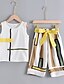 preiswerte Kleidersets für Mädchen-Kinder Mädchen Kleidungsset Ärmellos 2 Stück Weiß Bedruckt Gestreift Freizeitskleidung Baumwolle Standard Aktiv