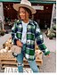 cheap Coats &amp; Trench Coats-Women&#039;s Coat Casual Jacket Modern Style Casual St. Patrick&#039;s Day Shacket Valentine&#039;s Day Casual Daily Coat Regular Spandex Green Gray Orange All Seasons Button Down Collar Regular Fit S M L XL XXL